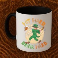 Hit Hard Drink Hard St Patrick's Day Coffee Mug thumb 2