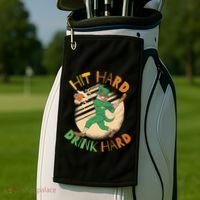 Hit Hard Drink Hard St Patrick's Day Golf Towel thumb 2