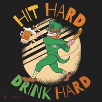 Hit Hard Drink Hard St Patrick's Day Golf Towel thumb 3