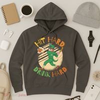 Hit Hard Drink Hard St Patrick's Day Hoodie thumb 3