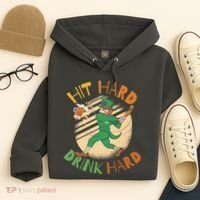 Hit Hard Drink Hard St Patrick's Day Hoodie thumb 4