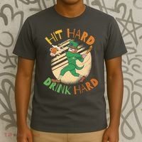 Hit Hard Drink Hard St Patrick's Day T-Shirt thumb 3