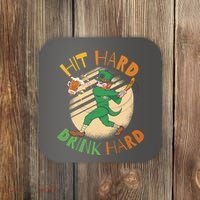 Hit Hard Drink Hard St Patrick's Day Coaster thumb 0