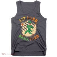 Hit Hard Drink Hard St Patrick's Day Tank Top thumb 0