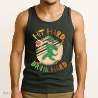 Hit Hard Drink Hard St Patrick's Day Tank Top thumb 3