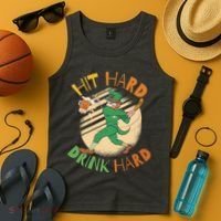 Hit Hard Drink Hard St Patrick's Day Tank Top thumb 4