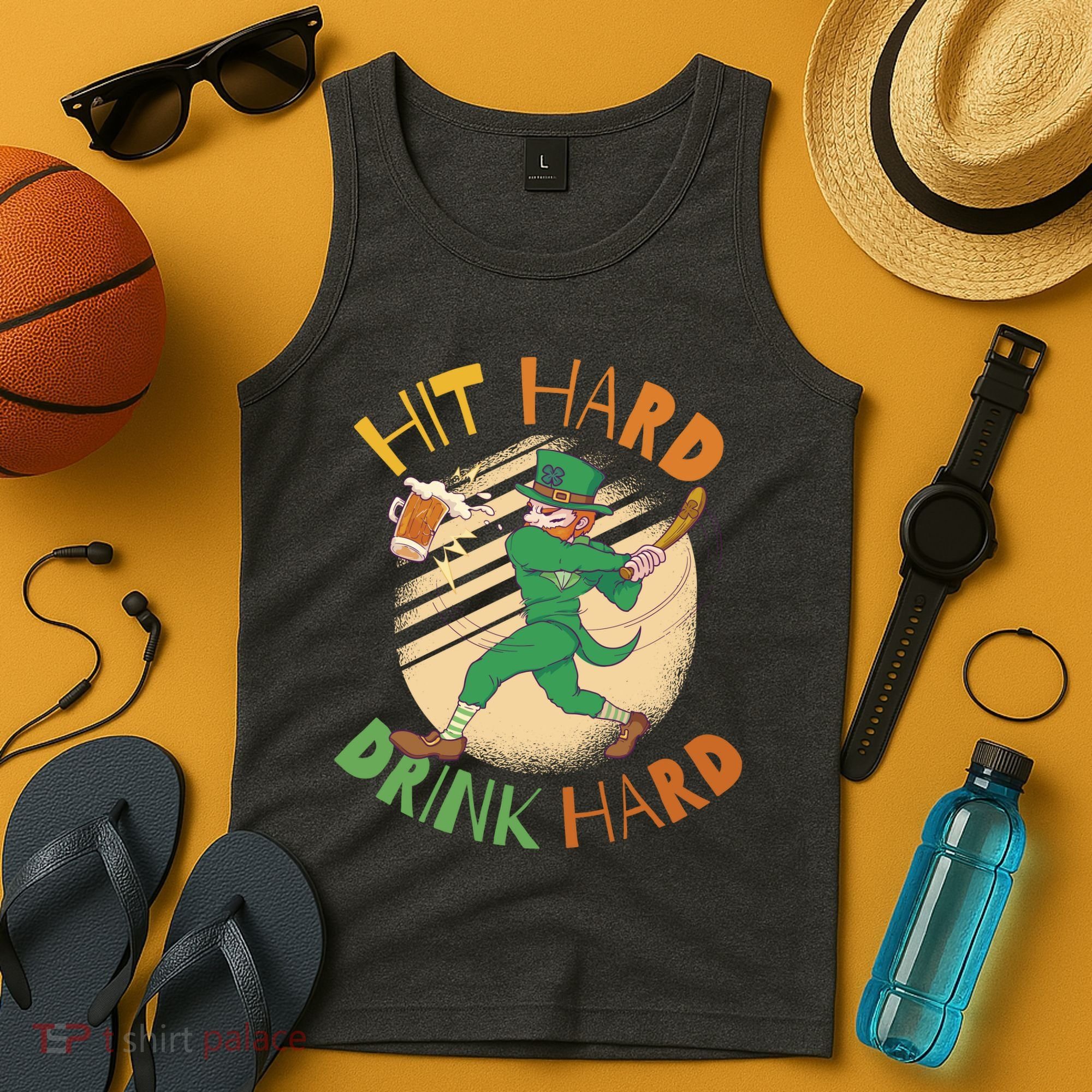 Hit Hard Drink Hard St Patrick's Day Tank Top