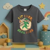 Hit Hard Drink Hard St Patrick's Day Toddler T-Shirt thumb 3