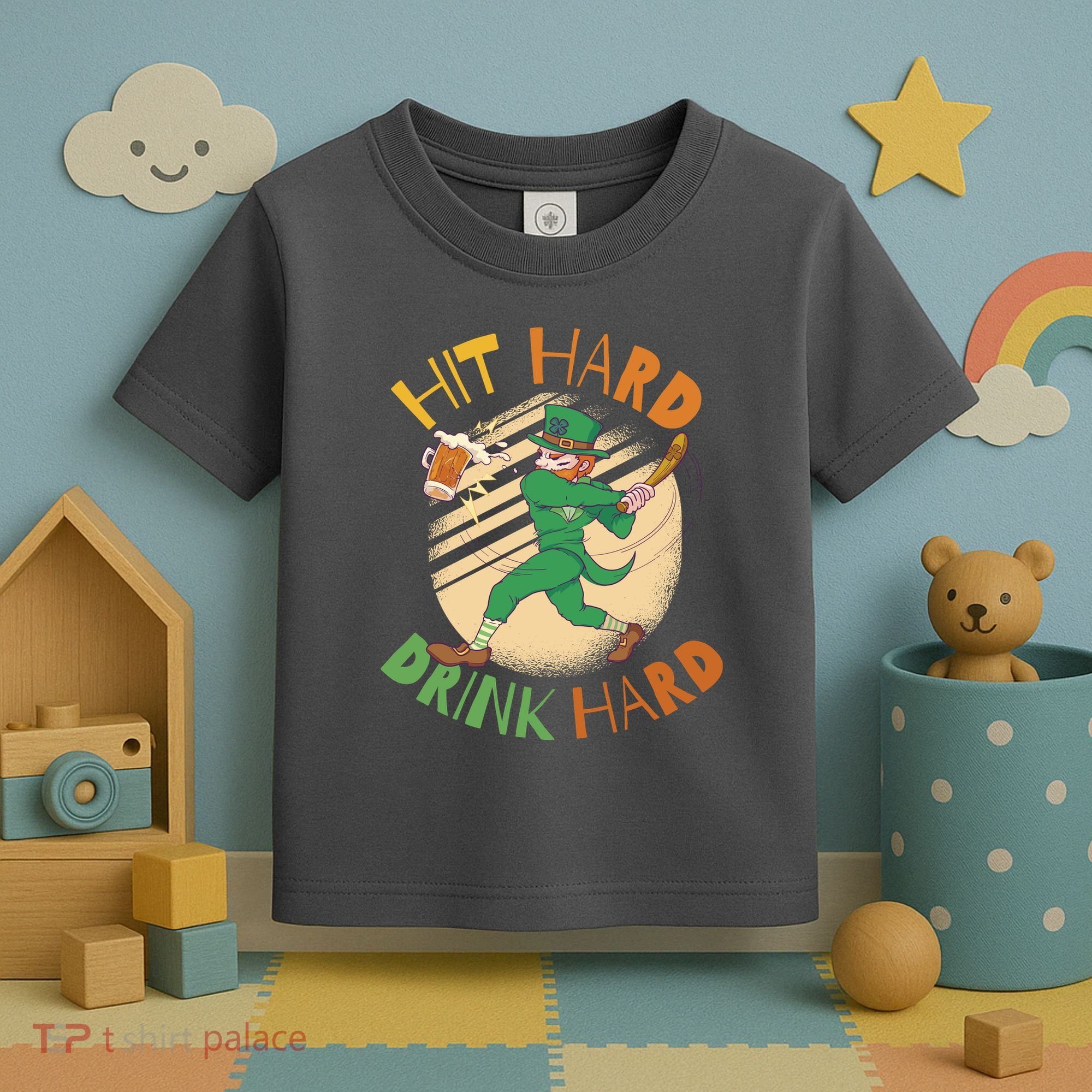 Hit Hard Drink Hard St Patrick's Day Toddler T-Shirt
