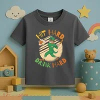 Hit Hard Drink Hard St Patrick's Day Toddler T-Shirt thumb 3