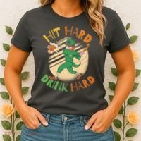 Hit Hard Drink Hard St Patrick's Day Women's T-Shirt thumb 2