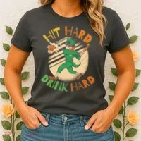 Hit Hard Drink Hard St Patrick's Day Women's T-Shirt thumb 2