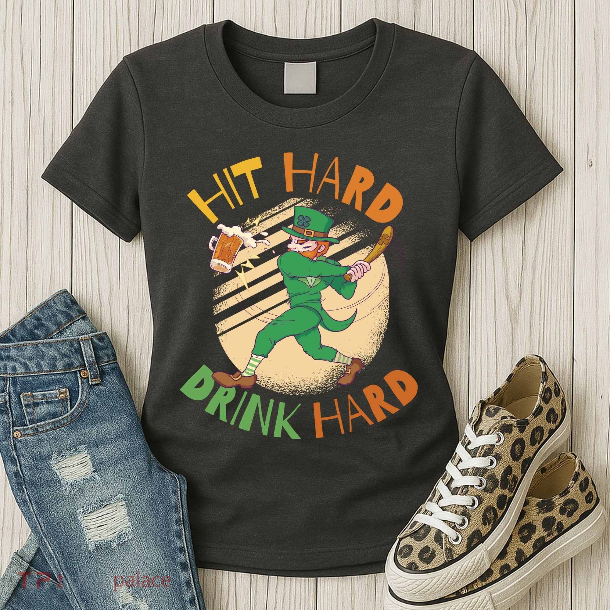 Hit Hard Drink Hard St Patrick's Day Women's T-Shirt