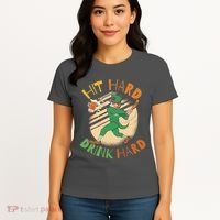 Hit Hard Drink Hard St Patrick's Day Women's T-Shirt thumb 4
