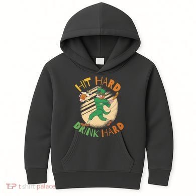 Hit Hard Drink Hard St Patrick's Day Kids Hoodie