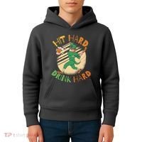 Hit Hard Drink Hard St Patrick's Day Kids Hoodie thumb 4