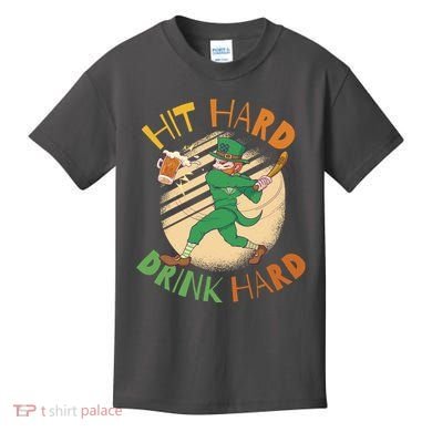 Hit Hard Drink Hard St Patrick's Day Kids T-Shirt