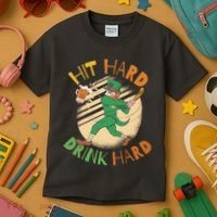 Hit Hard Drink Hard St Patrick's Day Kids T-Shirt thumb 3