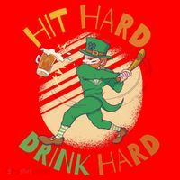 Hit Hard Drink Hard St Patrick's Day Santa Hat thumb 1