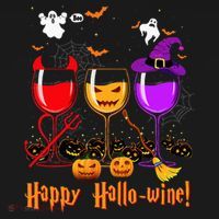 Happy Hallowine Drinking Scary Ghost Boo Pumpkin Halloween Long Sleeve Shirt thumb 2