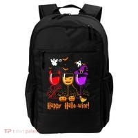 Happy Hallowine Drinking Scary Ghost Boo Pumpkin Halloween Backpack thumb 0