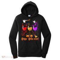 Happy Hallowine Drinking Scary Ghost Boo Pumpkin Halloween Women's Hoodie thumb 0