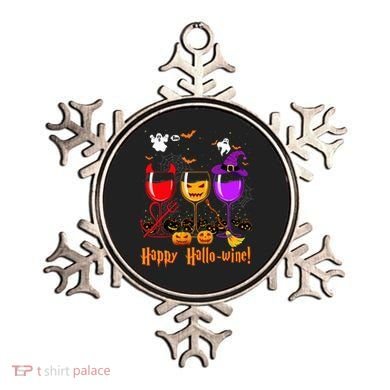 Happy Hallowine Drinking Scary Ghost Boo Pumpkin Halloween Ornament
