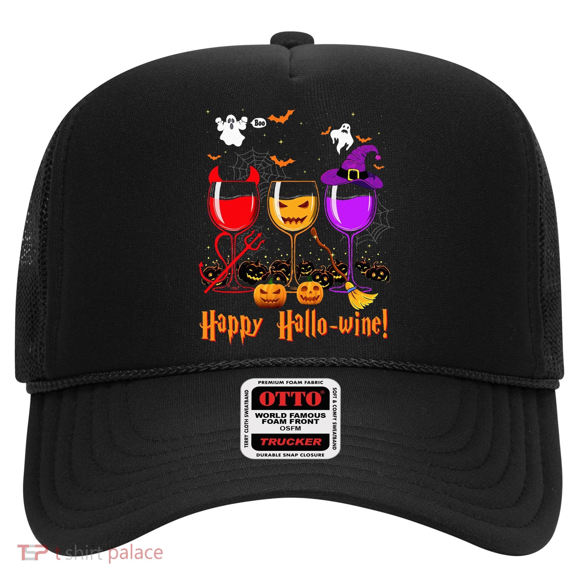 Happy Hallowine Drinking Scary Ghost Boo Pumpkin Halloween Hat