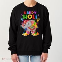 Happy Holi Elephant Celebrating Hindu Holiday Women's Sweatshirt thumb 0