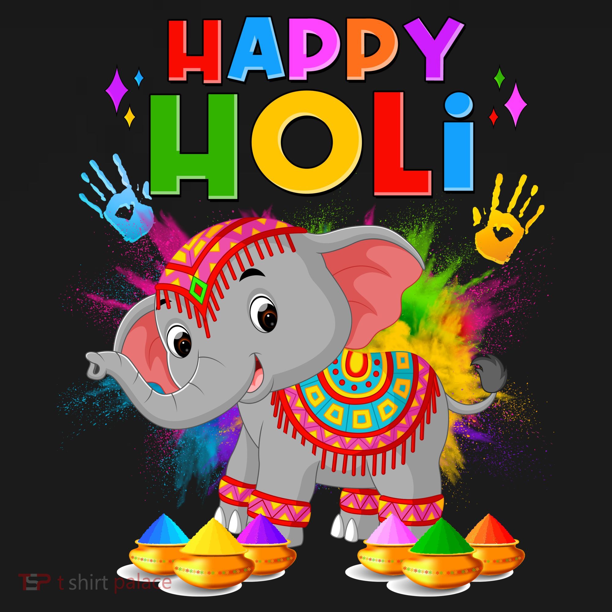 Happy Holi Elephant Celebrating Hindu Holiday Toddler Hoodie