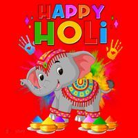 Happy Holi Elephant Celebrating Hindu Holiday Santa Hat thumb 1