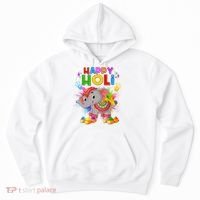Happy Holi Elephant Celebrating Hindu Holiday Hoodie thumb 0