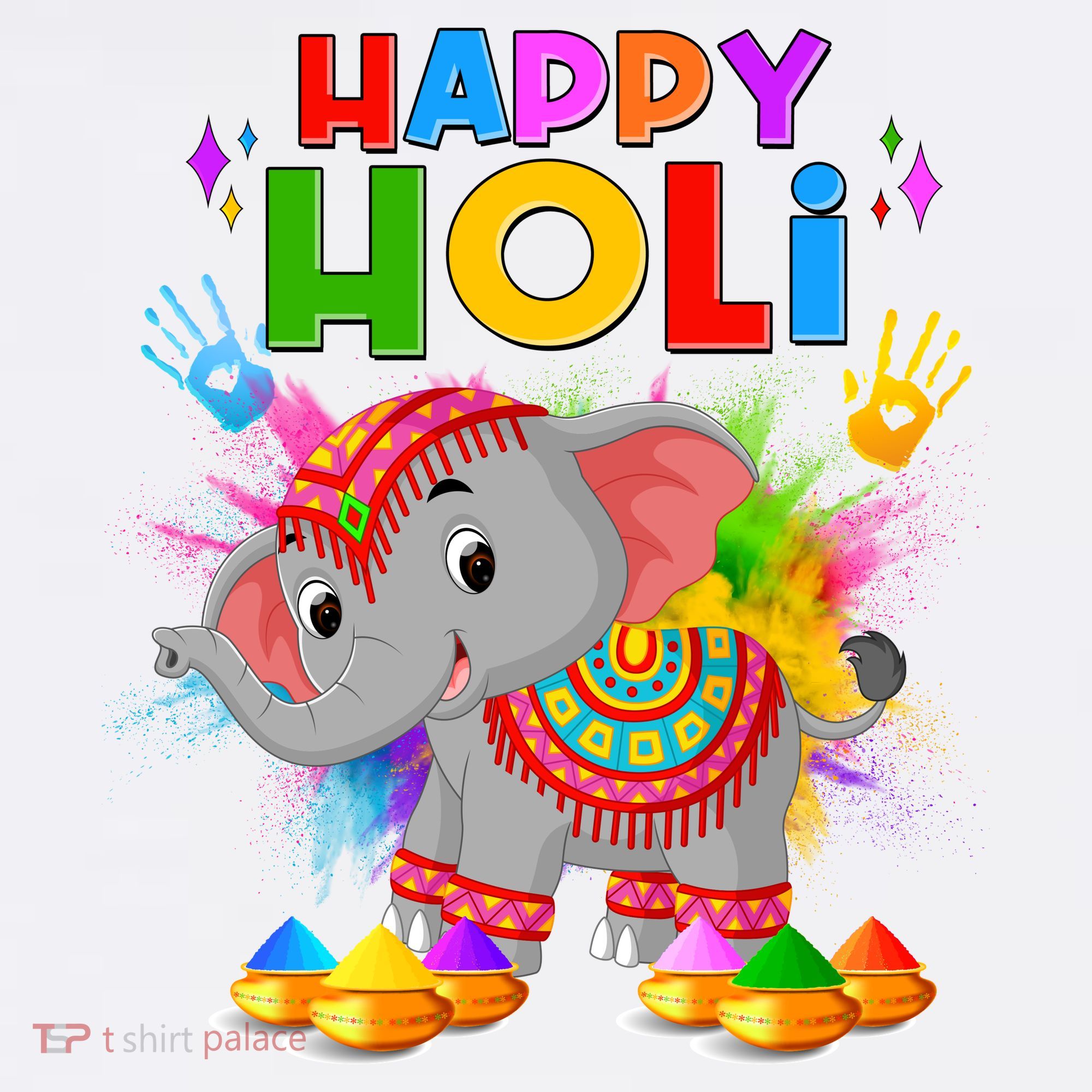 Happy Holi Elephant Celebrating Hindu Holiday Long Sleeve Shirt