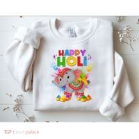 Happy Holi Elephant Celebrating Hindu Holiday Sweatshirt thumb 2