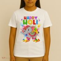 Happy Holi Elephant Celebrating Hindu Holiday T-Shirt thumb 4