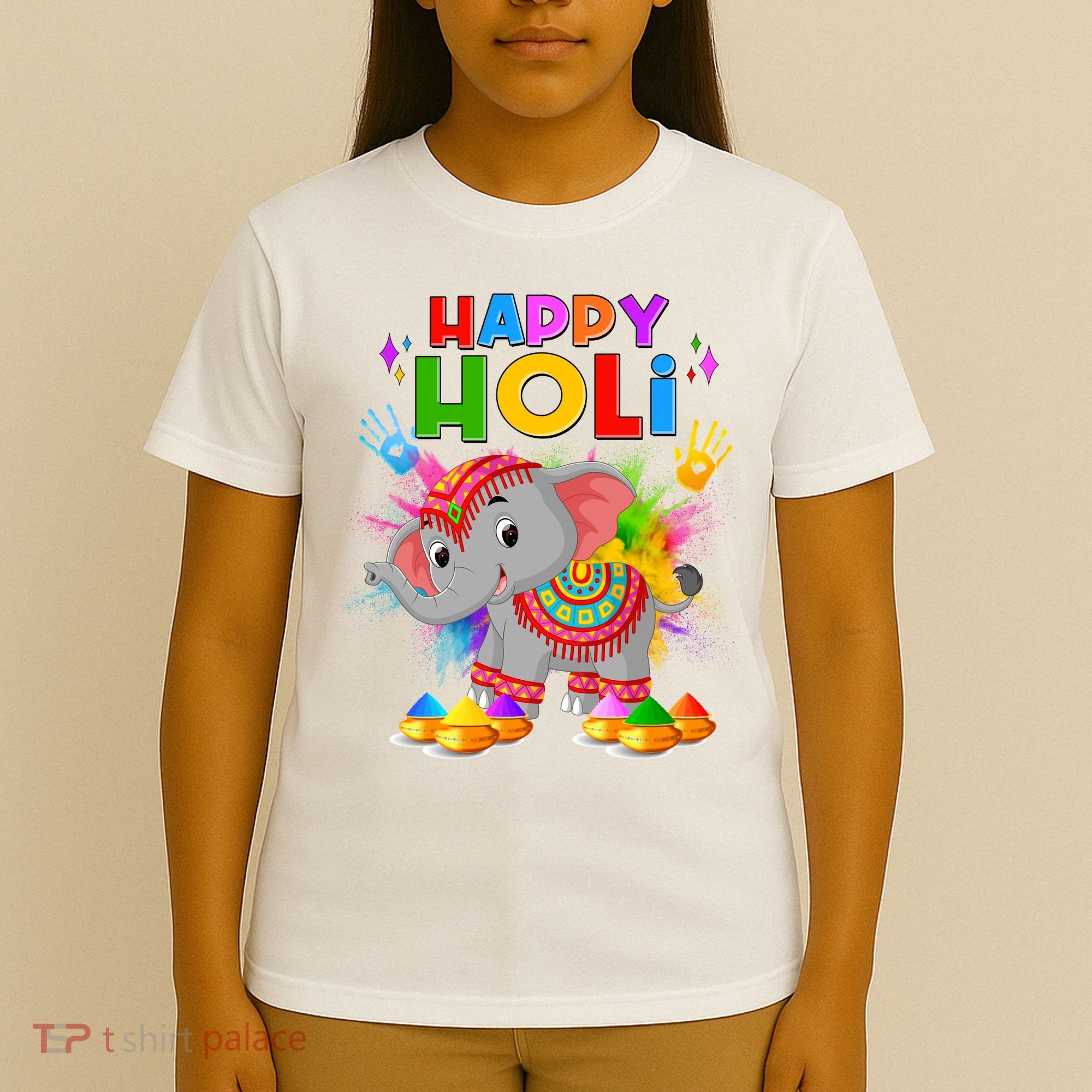 Happy Holi Elephant Celebrating Hindu Holiday T-Shirt
