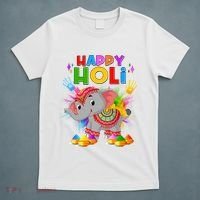 Happy Holi Elephant Celebrating Hindu Holiday T-Shirt thumb 5