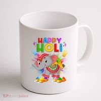 Happy Holi Elephant Celebrating Hindu Holiday Coffee Mug thumb 1