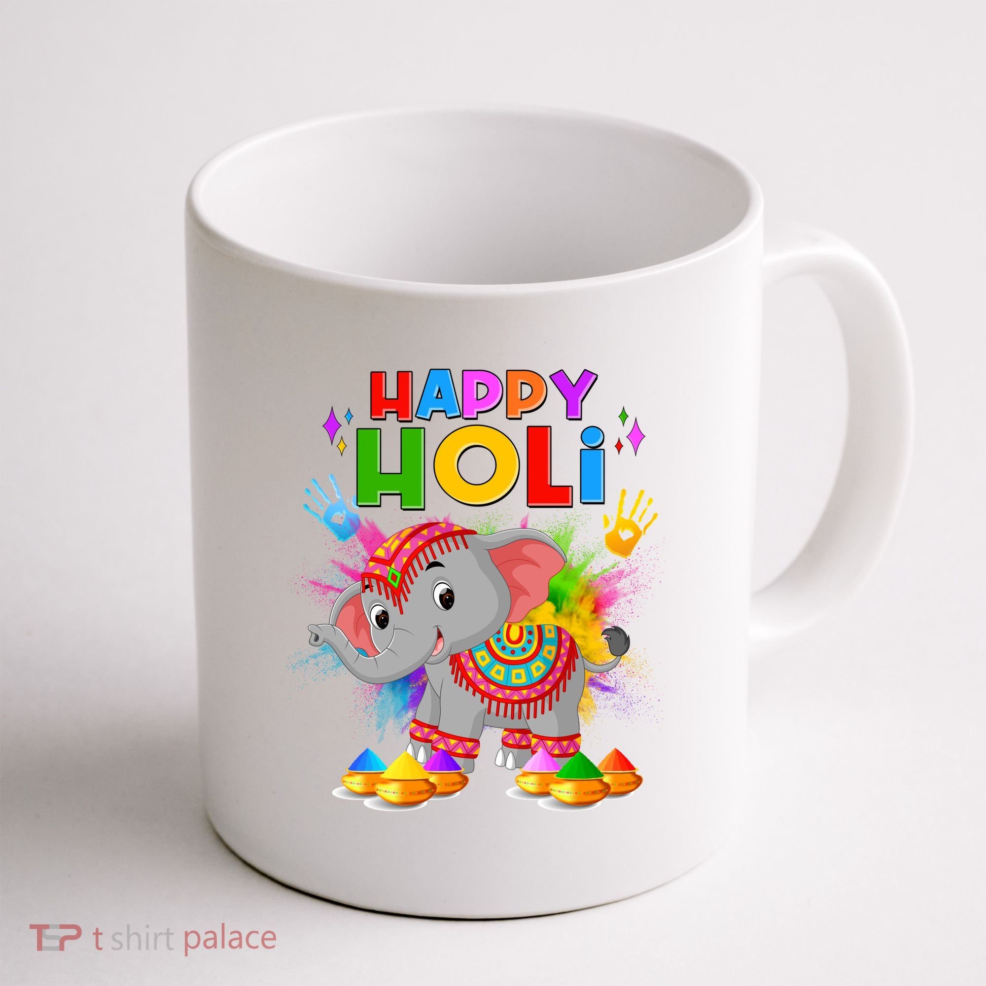 Happy Holi Elephant Celebrating Hindu Holiday Coffee Mug