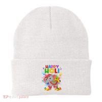 Happy Holi Elephant Celebrating Hindu Holiday Beanie thumb 0