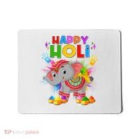 Happy Holi Elephant Celebrating Hindu Holiday Mousepad thumb 0