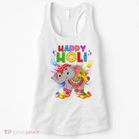 Happy Holi Elephant Celebrating Hindu Holiday Women's Tank Top thumb 0