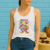 Happy Holi Elephant Celebrating Hindu Holiday Women's Tank Top thumb 2