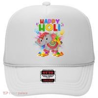 Happy Holi Elephant Celebrating Hindu Holiday Hat thumb 0
