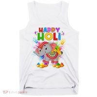 Happy Holi Elephant Celebrating Hindu Holiday Tank Top thumb 0