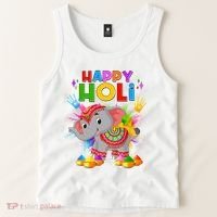 Happy Holi Elephant Celebrating Hindu Holiday Tank Top thumb 2