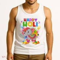 Happy Holi Elephant Celebrating Hindu Holiday Tank Top thumb 3