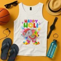 Happy Holi Elephant Celebrating Hindu Holiday Tank Top thumb 4