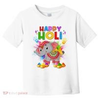 Happy Holi Elephant Celebrating Hindu Holiday Toddler T-Shirt thumb 0
