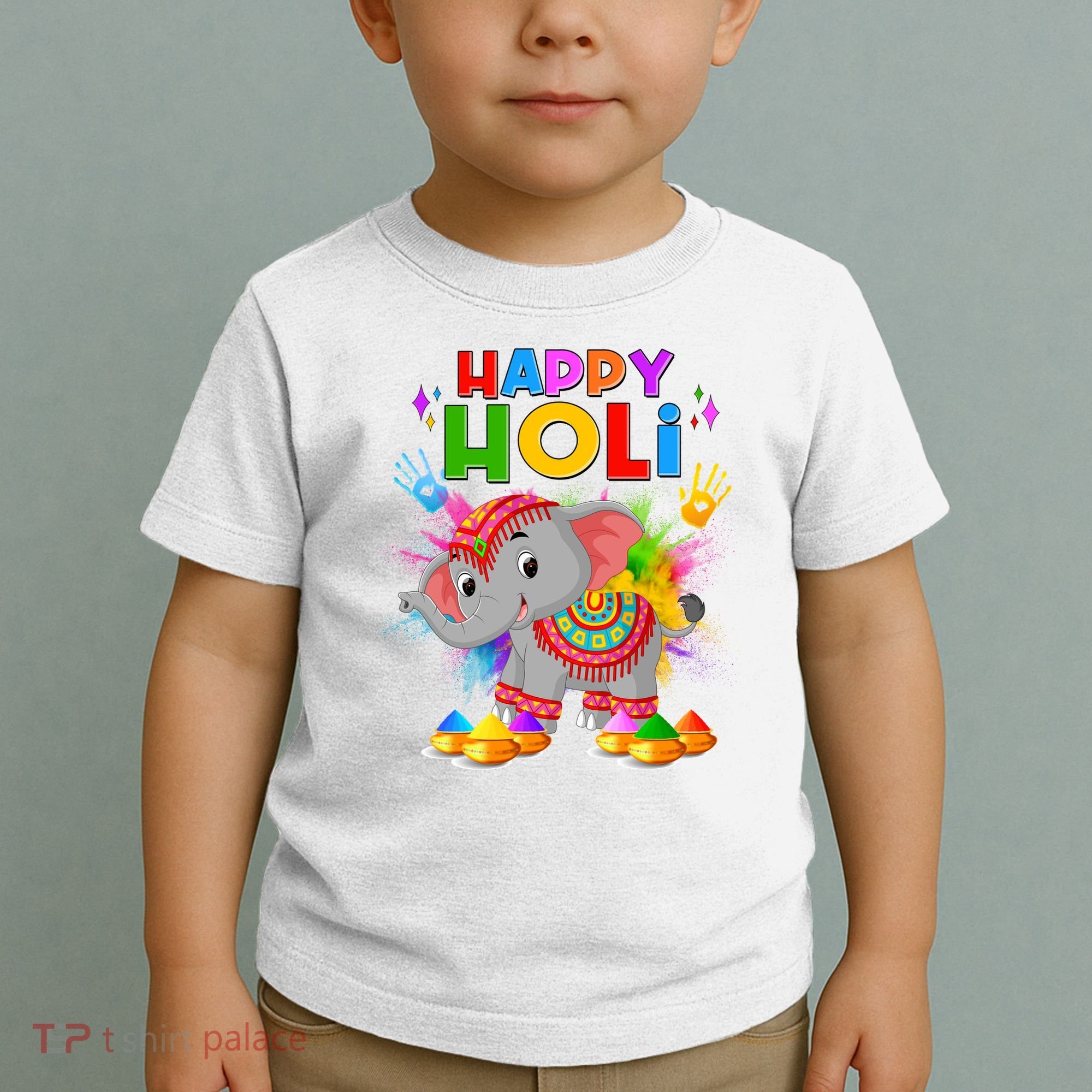 Happy Holi Elephant Celebrating Hindu Holiday Toddler T-Shirt
